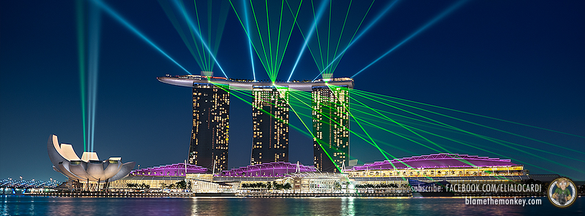 Free Facebook Timeline Cover Marina Bay Lights - BlameTheMonkey.com