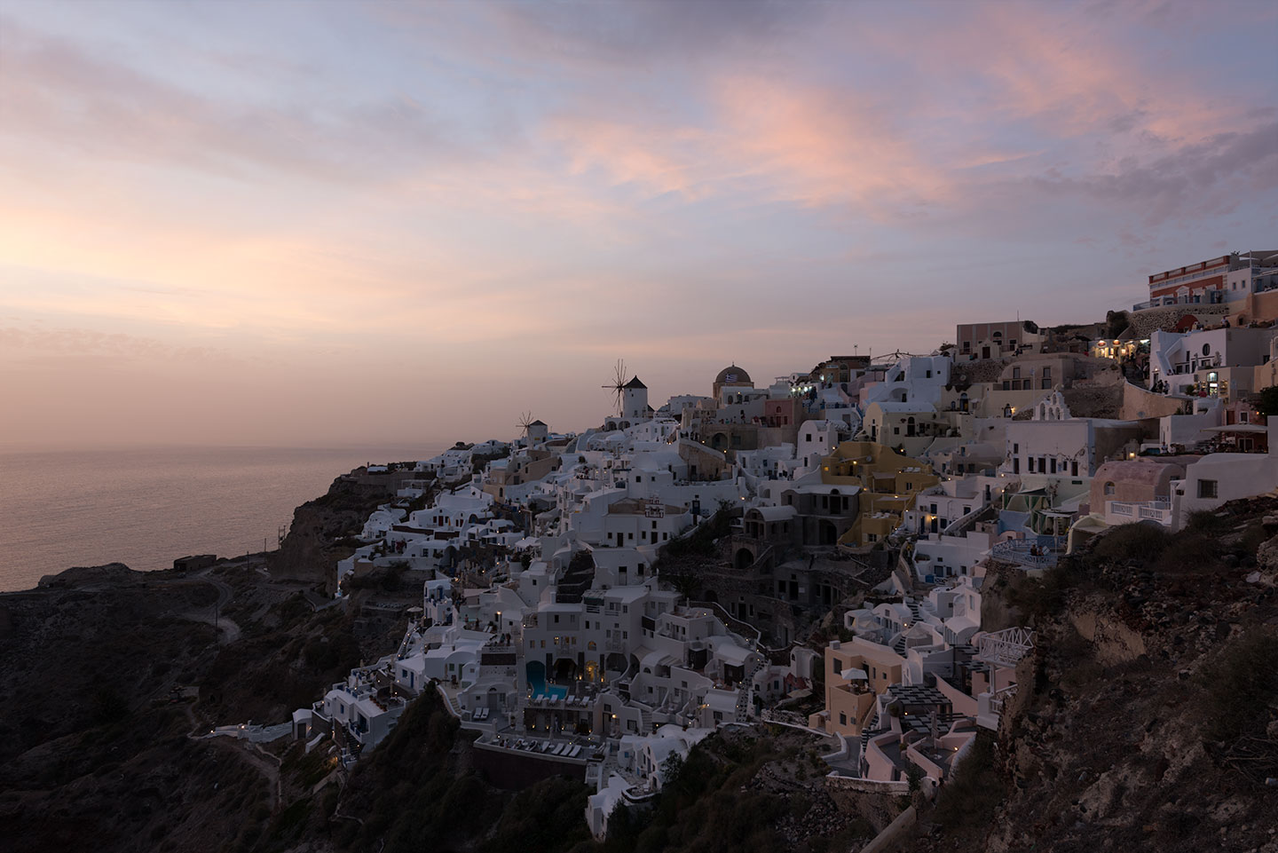 An image of Santorini edited in Adobe Lightroom Mobile